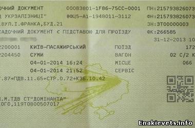 С 1 января 2014 года в Украине ввели новые железнодорожные билеты (фото)
